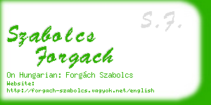 szabolcs forgach business card