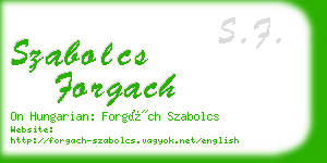 szabolcs forgach business card